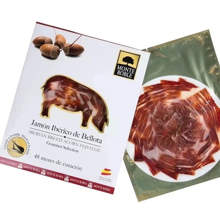 ibericojamon西班牙进口橡果饲48个月伊比利亚风干即食火腿切片