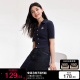 v区绫致Vero Moda T恤女2024春夏学院风V领POLO领修身胶印上衣