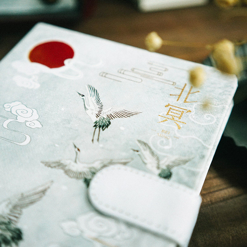 白糖 见鹤归手帐本 中国风文艺古风仙鹤日记本笔记本手账本子