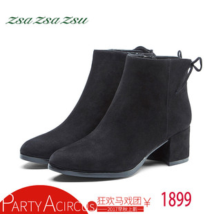 gucci漲價2020年11 zsazsazsu2020年歐美時尚女短靴羊反絨中跟女靴ZA87502-11 gucci