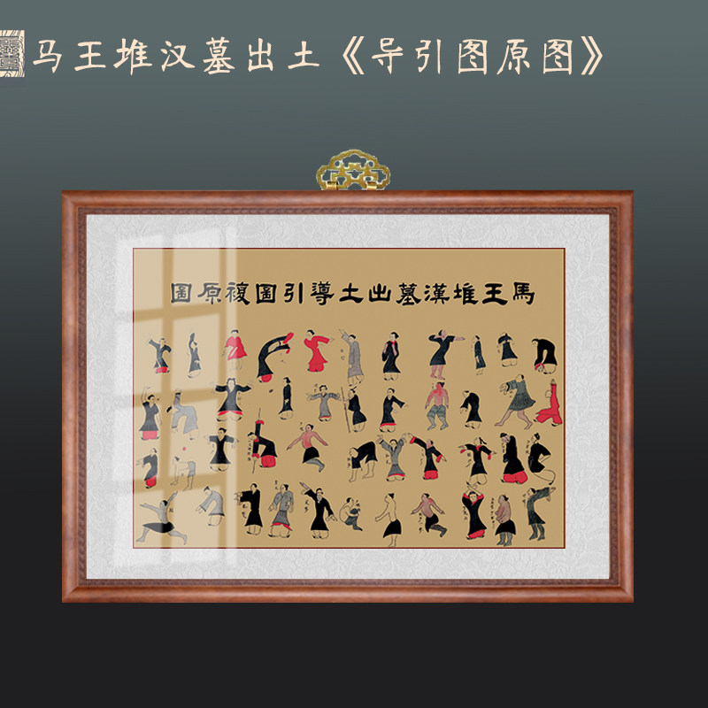 中医馆装饰挂画 马王堆导引图全图医