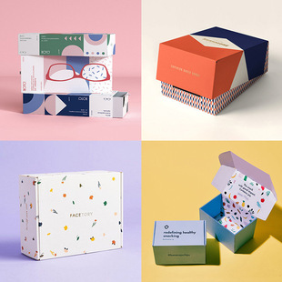 品彩色包装卡盒定制正方形彩盒单面印刷覆膜工艺镭射金银卡纸包装