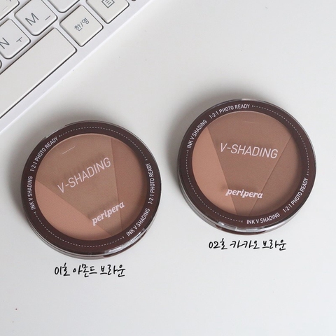 预定 韩国代购peripera菲丽菲拉 ink v-shading墨水v脸三色修容盘