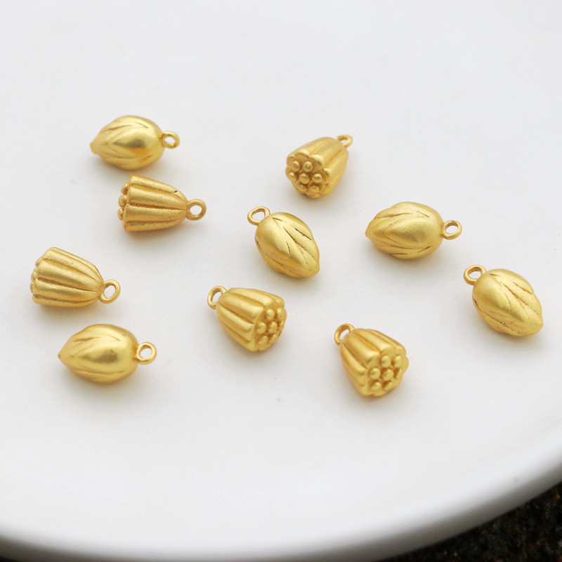 218k包金保色哑金莲子莲蓬头8mm小吊坠diy手链项链耳饰饰品坠配件已售