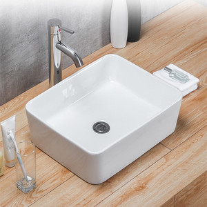 惠达台上盆方形洗手盆厕所洗脸盆陶瓷艺术盆面盆无孔hda055送礼