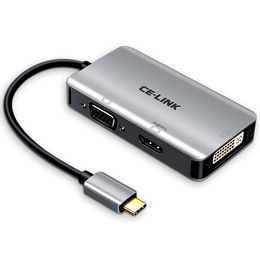 Type-C转VGA/HDMI/DVI/DP转换器苹果电脑macbook连投影仪华为mate20X pro三星note8接电视显示器扩展坞视频线