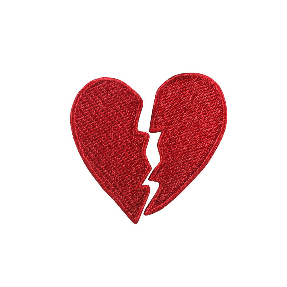 创意碎了心刺绣徽章布贴衣服装饰补丁补洞贴个性辅料背胶