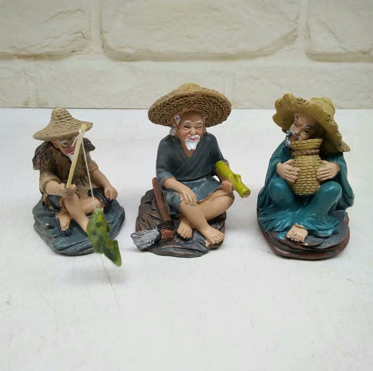 假山盆景魚缸造景樹脂人物小擺件漁夫釣魚姜太公坐翁裝飾品工藝品 假山盆景魚缸造景樹脂人物小擺件漁夫釣魚姜太公坐翁裝飾品工藝品