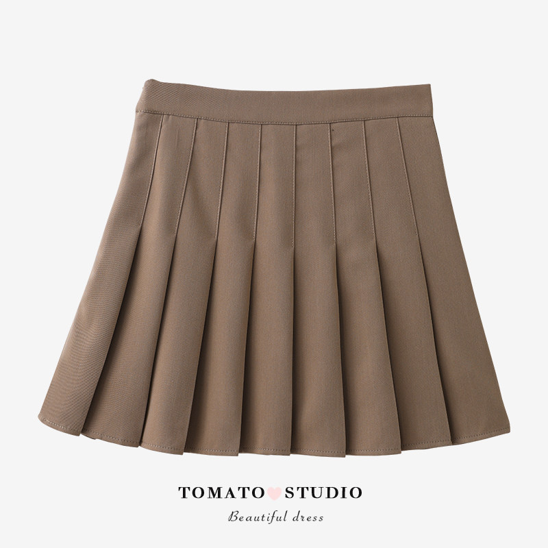 jk高腰百褶短裙a字半身裙