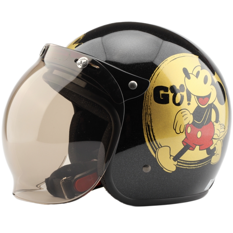 台湾EVO复古金米奇黑电动摩托车头盔安全帽男女防紫外线保暖冬季