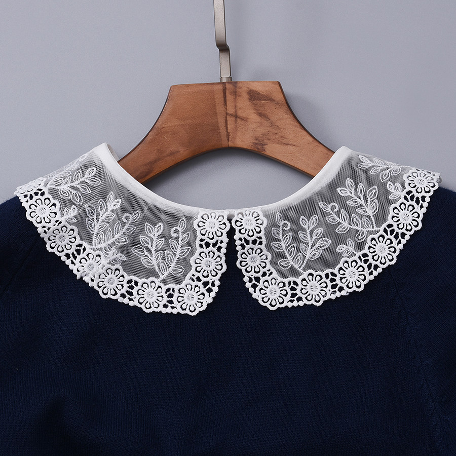 蕾丝花边假领子可爱娃娃领平领女毛衣装饰领百搭四季通用雪纺衣领