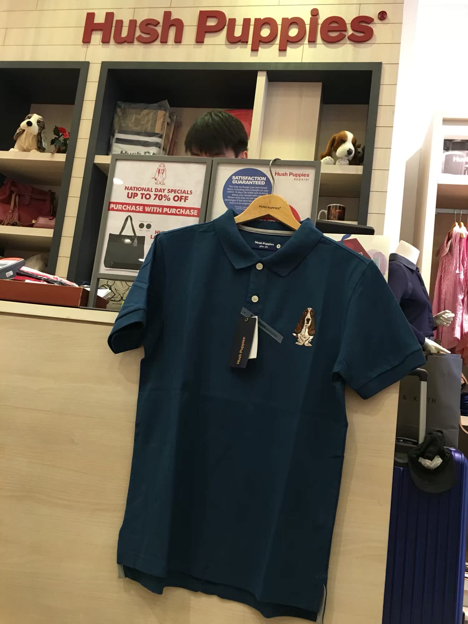 *两件减40*新加坡代购男款暇步士hush puppies纯棉短袖polo大logo