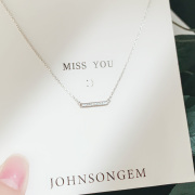 JG原创一字平衡项链女925银简约百搭大方chic锁骨链清新气质小众