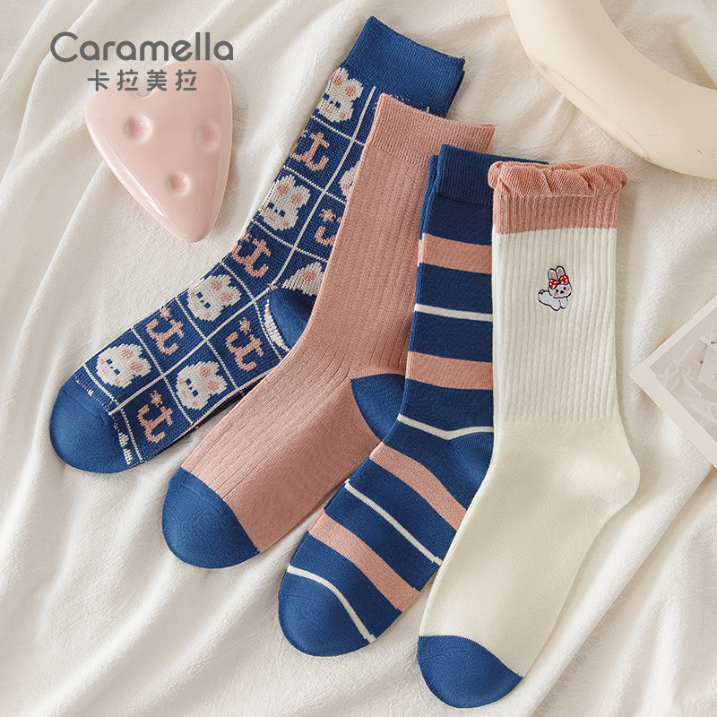 caramella袜子女春季新款潮