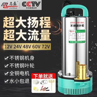 直流潜水泵12v24v48v60v72伏家用电瓶电动车专用抽水泵小型灌溉机