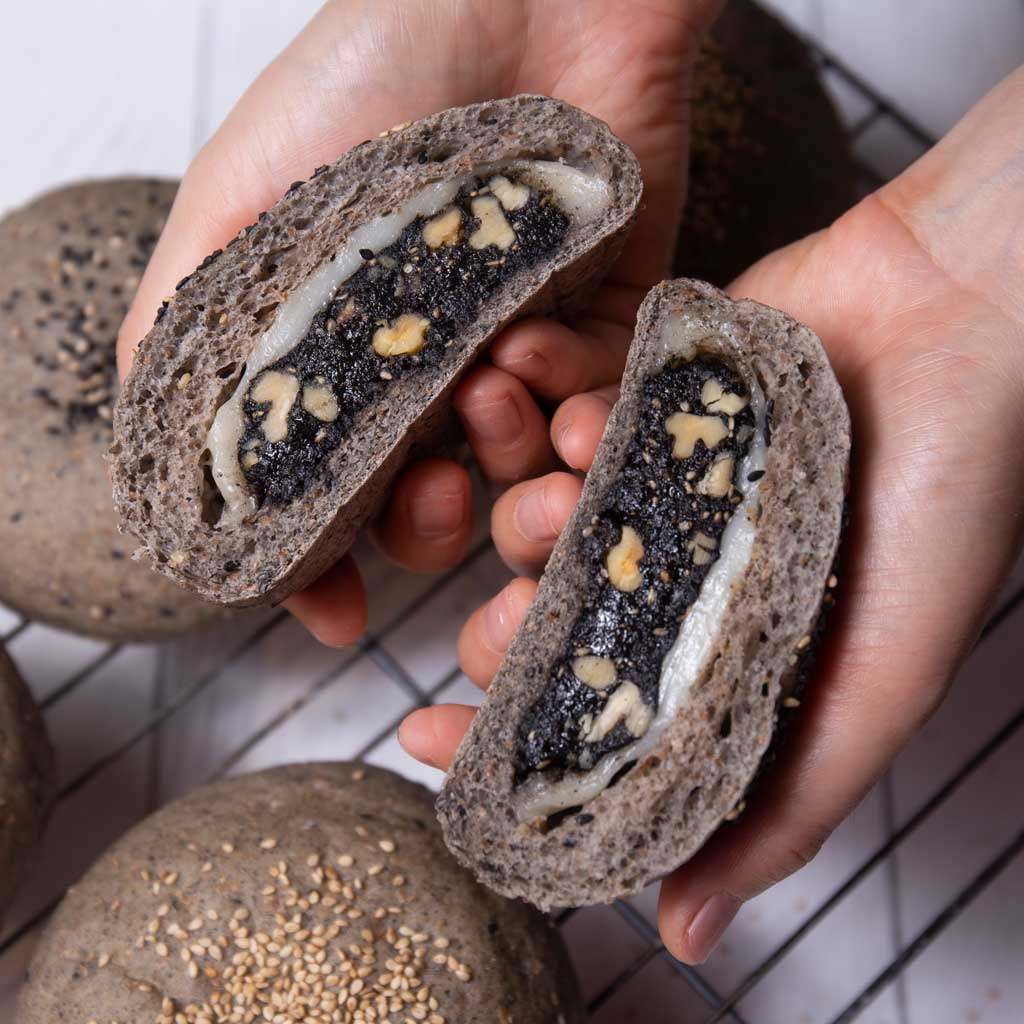 全麦欧包麻薯黑芝麻杂粮早餐代餐无糖无油饱腹健身零食面包