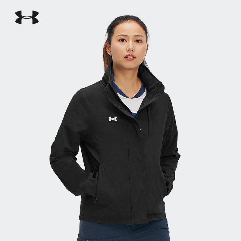 安德玛运动服女子秋冬新款外套休闲健身防风梭织夹克上衣快干时尚