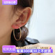 HC时尚韩国14K 10K黄金耳钉女 光面圆环素圈大耳环耳圈耳扣