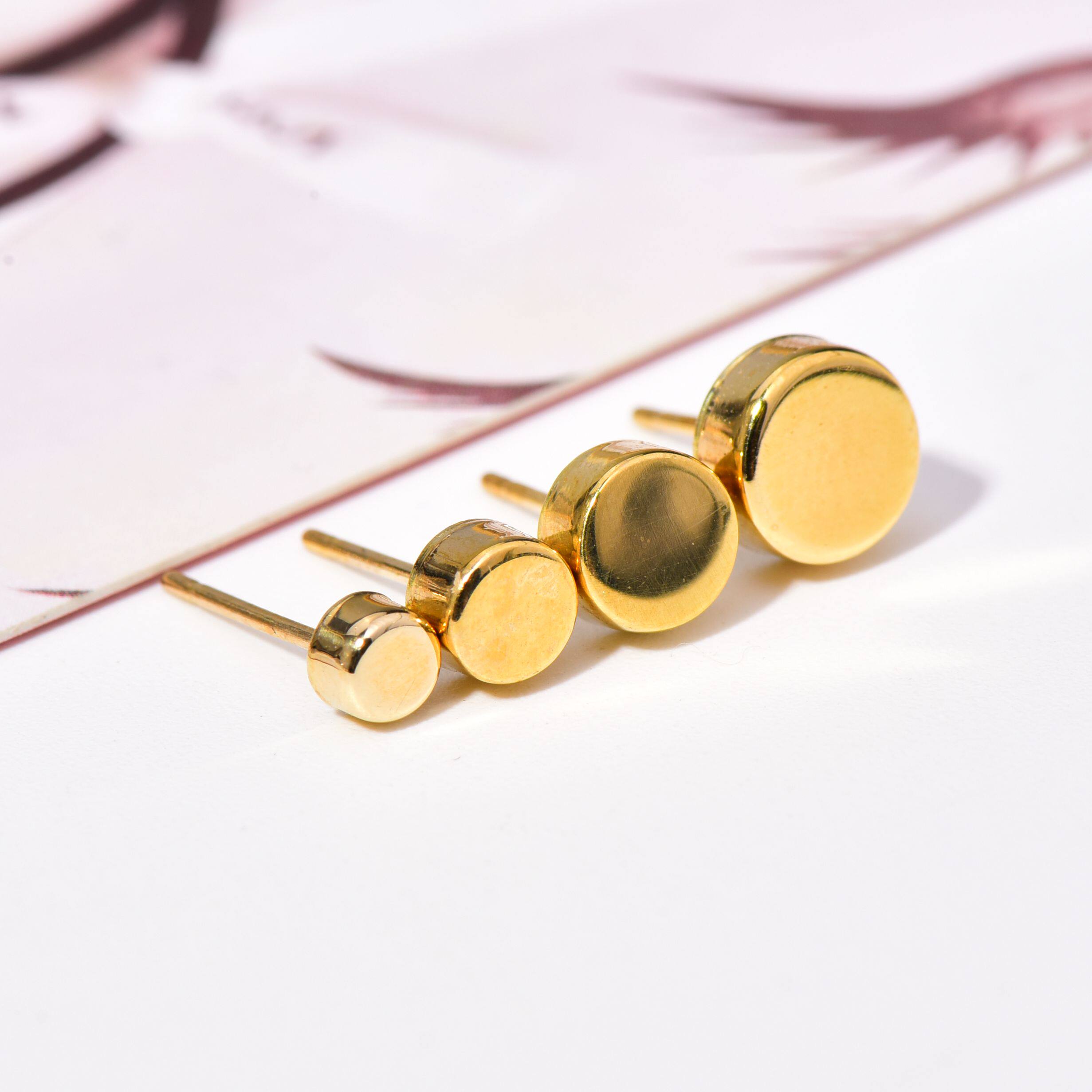 韩国14k 10k黄金耳钉日韩气质简约闪亮 小耳钉百搭学生礼物潮—耳饰