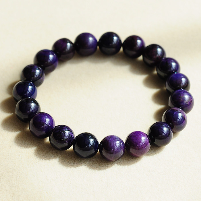 极品老坑 帝王紫色舒俱来手链 质地细腻 10.2mm29.58克