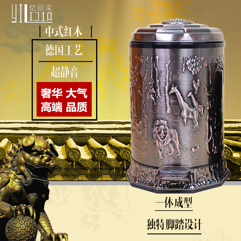 億麗家歐式垃圾桶家用奢華客廳衛生間腳踏廚房不鏽鋼帶蓋複古美式在類目 家庭/個人清潔工具, 家務/地板清潔用具, 垃圾桶/垃圾架, 垃圾桶中 - 來自Buy2taobao.com提供專業的淘寶代購服務