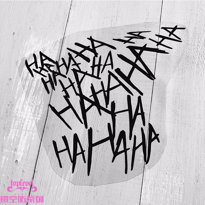 tlp镂空车贴 dc漫画蝙蝠侠小丑狂笑haha艺术字个性装饰贴防水贴纸