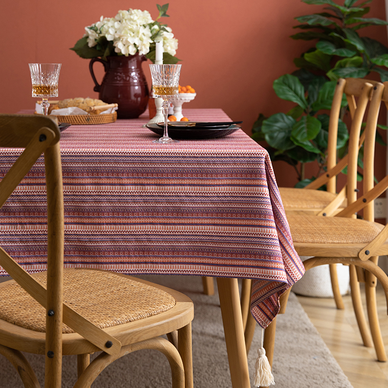 ins波西米亚民族风餐桌布棉麻餐厅美式餐布长方形大盖巾书桌台布