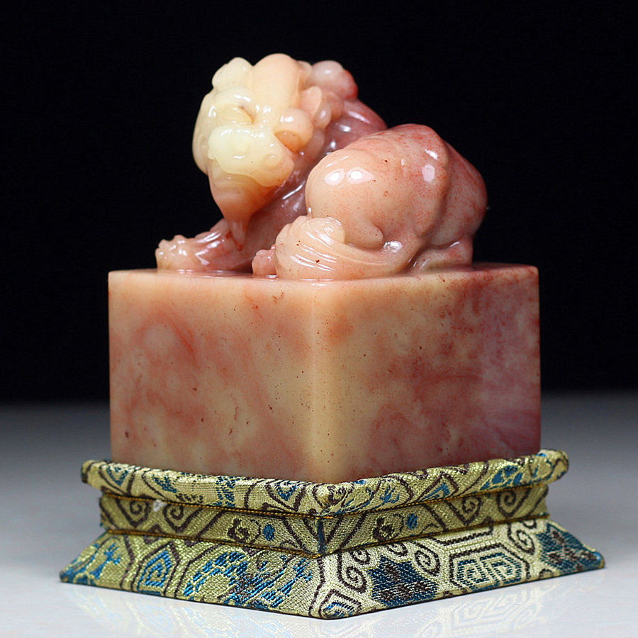 【双十二】寿山芙蓉石《瑞兽印钮玉玺》大方章 买一送一