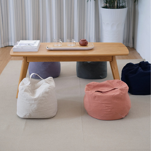 简约棉麻软管坐垫 现代极简北欧飘窗地板坐墩亚麻蒲团垫凳子