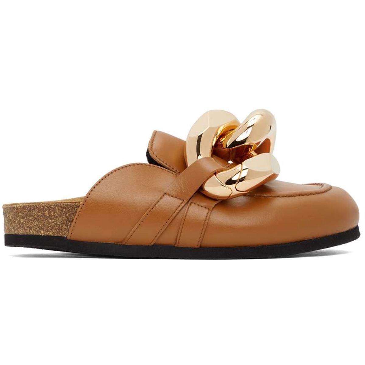 jw anderson 黄褐色马衔索穆勒鞋2022新款春夏女鞋奢侈品休闲舒适