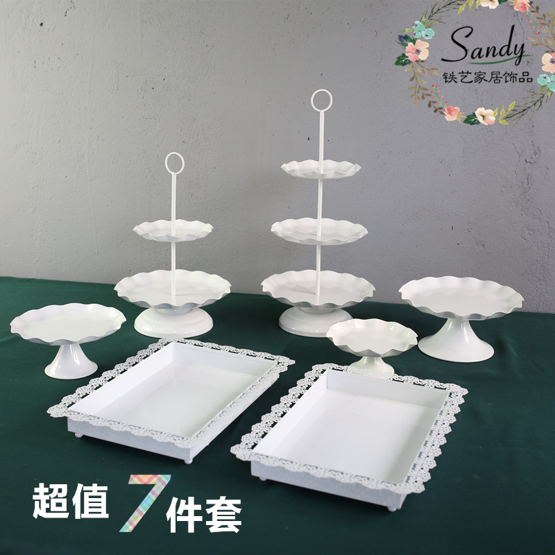 欧式婚礼甜品台架子 铁艺蛋糕架套装婚庆道具 金属蛋糕盘7件套|ruв категории посуда, посуда, фрукты бассейна/компот/корзина - от Buy2taobao.com для оказания профессиональной услуги покупки агента Taobao