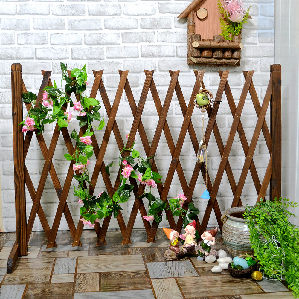 栅栏防腐木栏栏栅篱笆伸缩围栏圣诞婚庆拉网大型篱笆