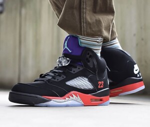 nike air jordan aj5黑红紫葡萄经典运动休闲篮球鞋 cz1786-001