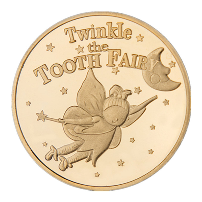 牙仙子金币儿童幸运纪念币换牙纪念礼物幸运宝藏金属玩具游戏钱币