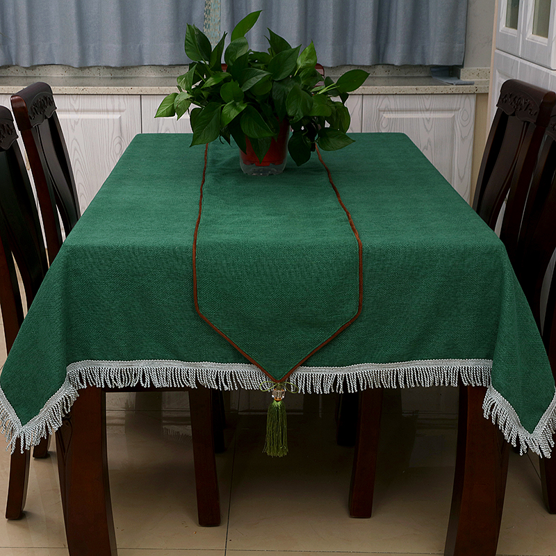 新中式桌旗现代餐桌布棉麻桌布美式茶几台布艺亚麻西餐桌布可定制
