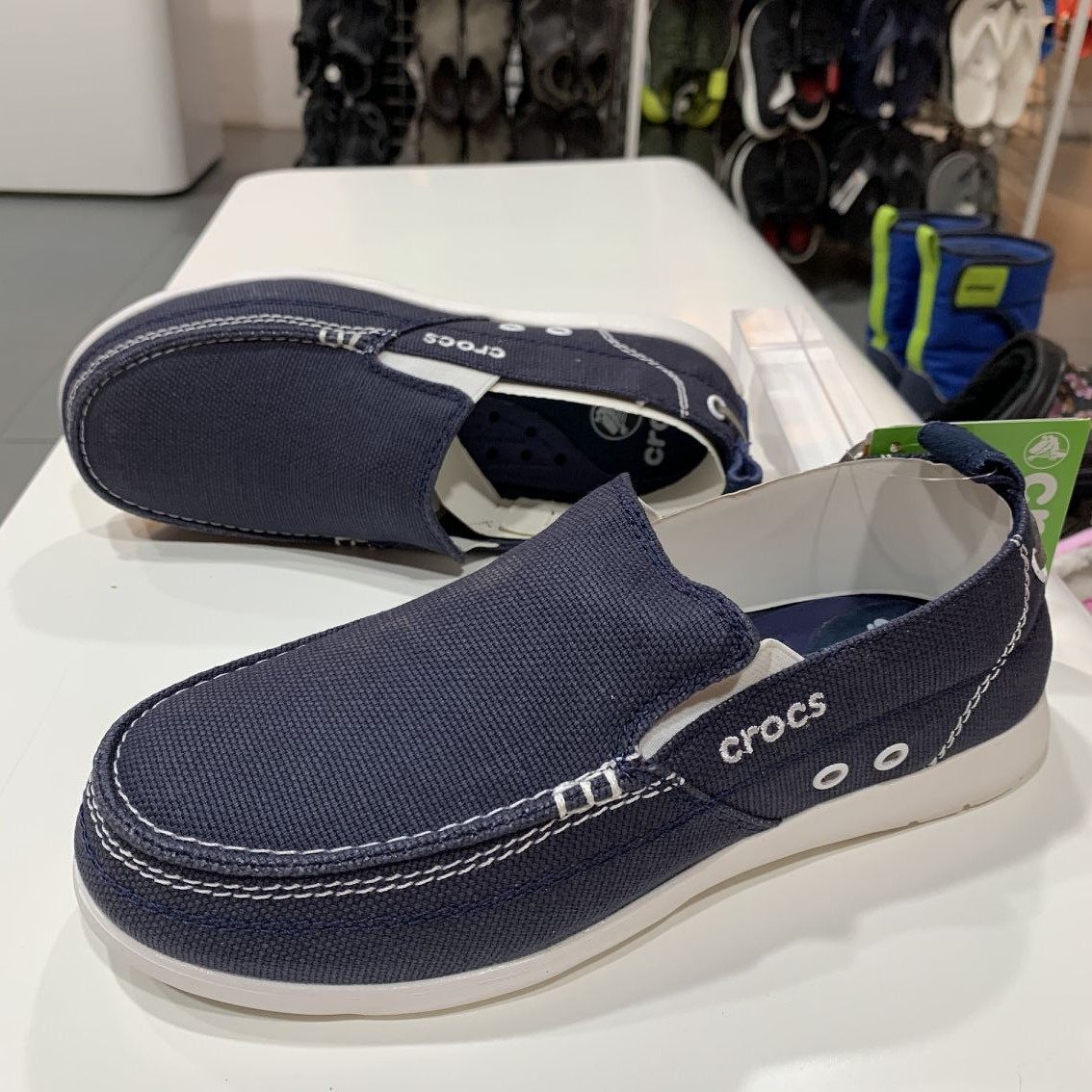 crocs沃尔卢男鞋卡洛驰男士帆布鞋低帮一脚蹬透气轻便休闲鞋11270