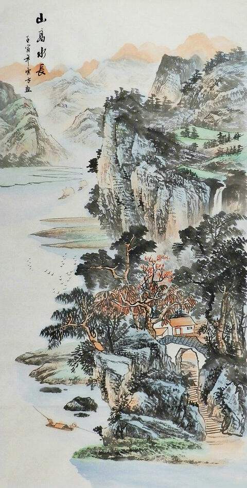 gg纯手绘字画中式大厅客厅办公室装饰画刘云方四尺国画山水画136