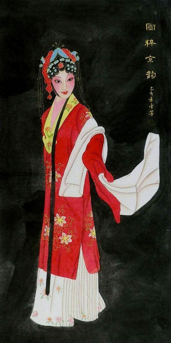 gg纯手绘字画大厅装饰画顾雪芳四尺国画工笔画京剧人物画仕女136