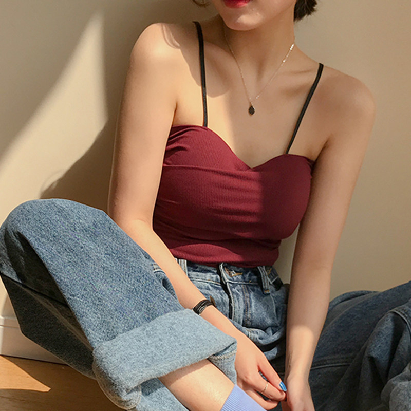 一折抹胸带胸垫一体式裹胸