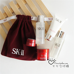 SK-II 面部护理6件套=洁面乳 清莹露 神仙水 面霜 眼霜 抽绳袋