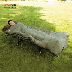 乐游成人冬季加厚信封保暖睡袋军绿超加厚防寒保暖睡袋优质中空棉