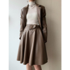 MS DUO 新品 CONCISE-WHITE 20秋冬 不对称宽腰封短款PU皮半裙 MS DUO 新品 CONCISE-WHITE 20秋冬 不对称宽腰封短款PU皮半裙