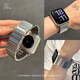 新款钢带金属高级感磁吸iwatch手表带夏小众适用苹果applewatch女