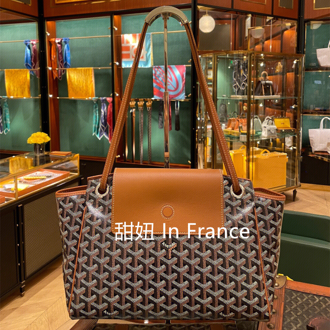 goyard/戈雅新款rouette老花通勤包托特包拼皮tote手提单肩包女包