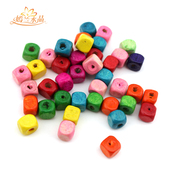 Yan LAN DIY jewelry beaded accessories color wood beads Jewelry Accessories for children square wooden Pearl loose beads