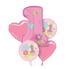 周岁气球 美国进口anagram铝箔气球 铝膜气球 粉色蓝色数字1气球