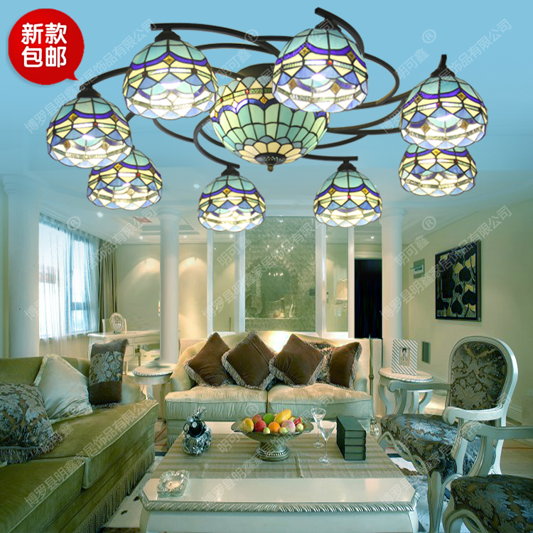 lamps and lanterns a living room Ceiling lamp Mediterranean Sea Lighting blue Café Restaurant lights Tiffany Jane Europe originality personalityin the Decoration main material , Lamps , Ceiling category - from Buy2taobao.com to provide professional Taobao agent buy service
