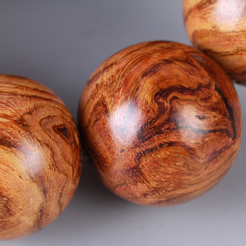 黄花梨佛珠 对眼 花纹绚丽 降香黄檀 26mm 67.5g 收藏佳品