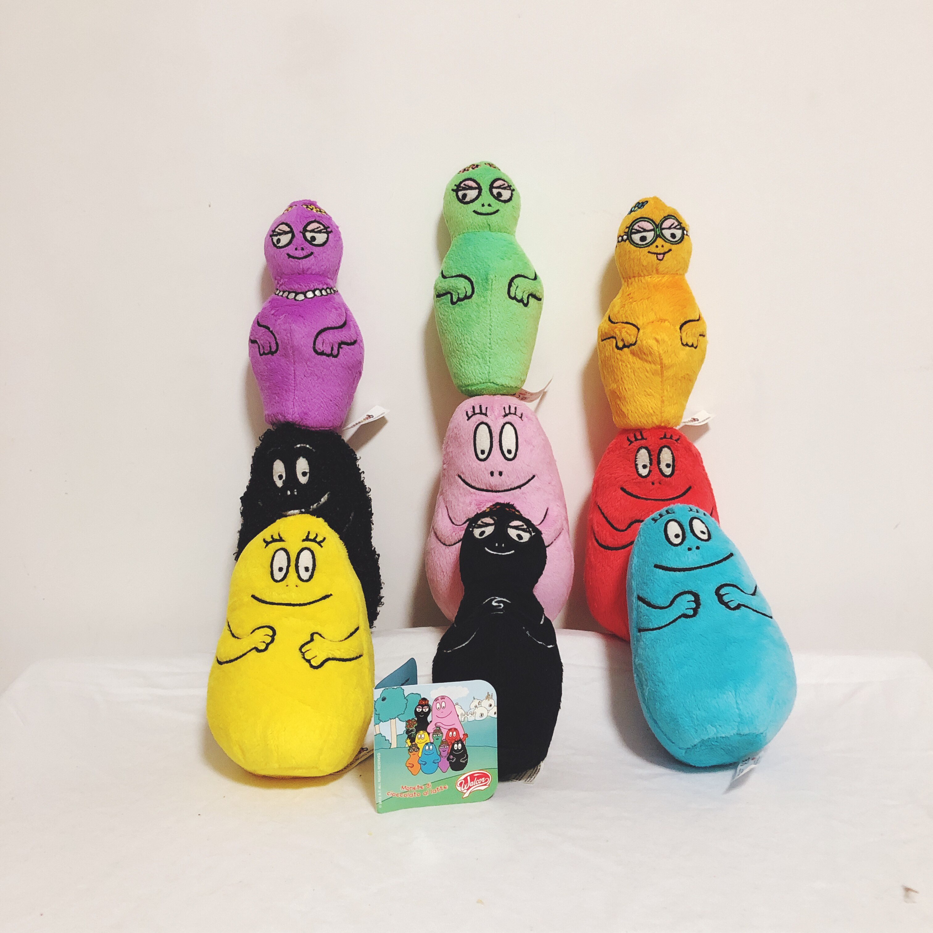 中古外贸原单barbapapa巴巴爸爸全家福口袋毛绒玩偶公仔9件套独家