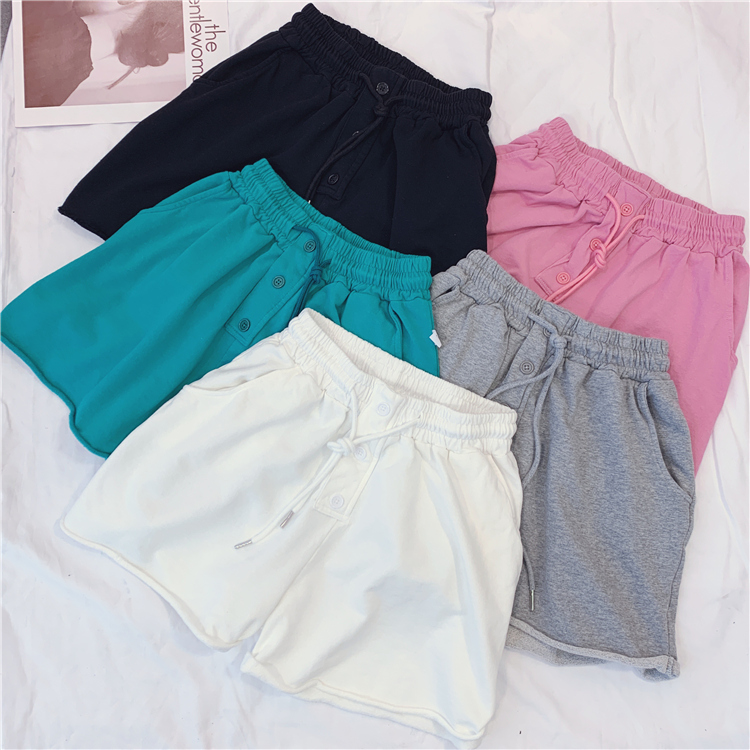 Korean Edition Solid motion shorts student Hot pants Easy Show thin sweatpants Elastic waist Wide leg pantsin the Women's clothing/Boutique , Pants , Casual pants category - from Buy2taobao.com to provide professional Taobao agent buy service
